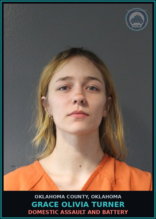 Booking mugshot of Grace Olivia Turner in Oklahoma County