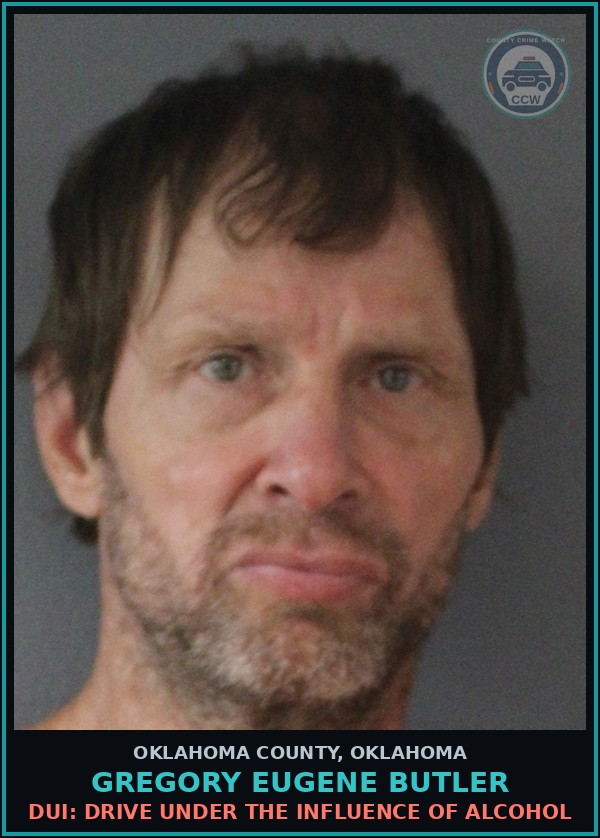 Booking mugshot of Gregory Eugene Butler in Oklahoma County