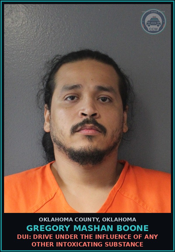 Booking mugshot of Gregory Mashan Boone in Oklahoma County