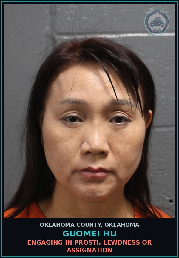 Booking mugshot of Guomei Hu in Oklahoma County