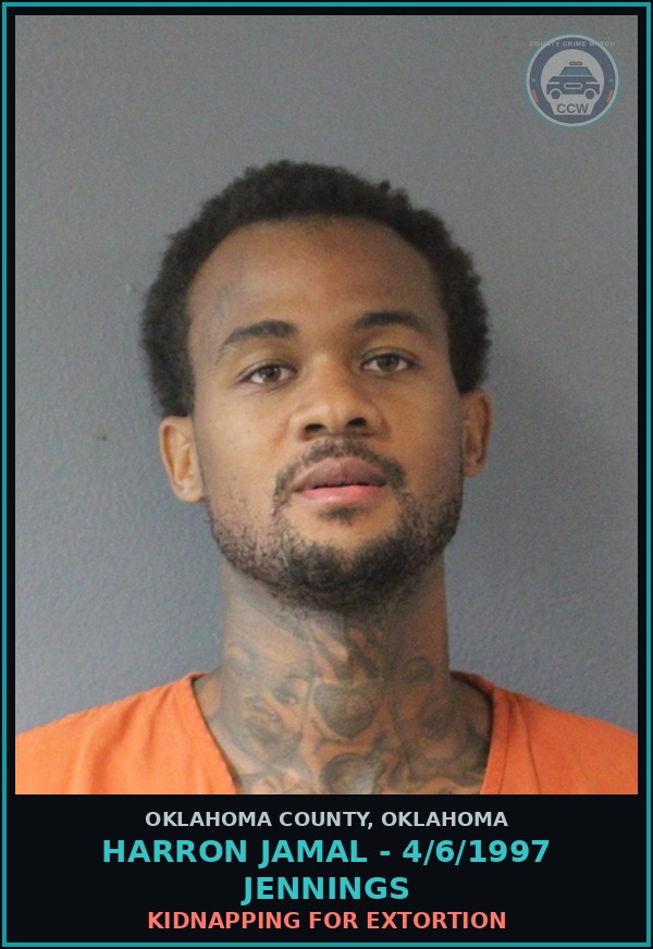 Booking mugshot of Harron Jamal - 4/6/1997 Jennings in Oklahoma County