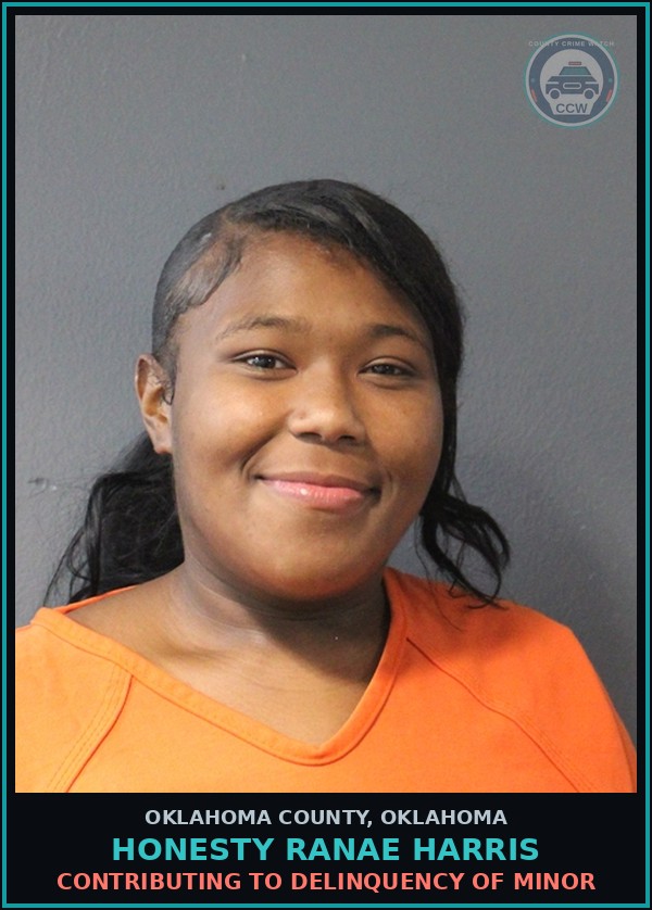 Booking mugshot of Honesty Ranae Harris in Oklahoma County
