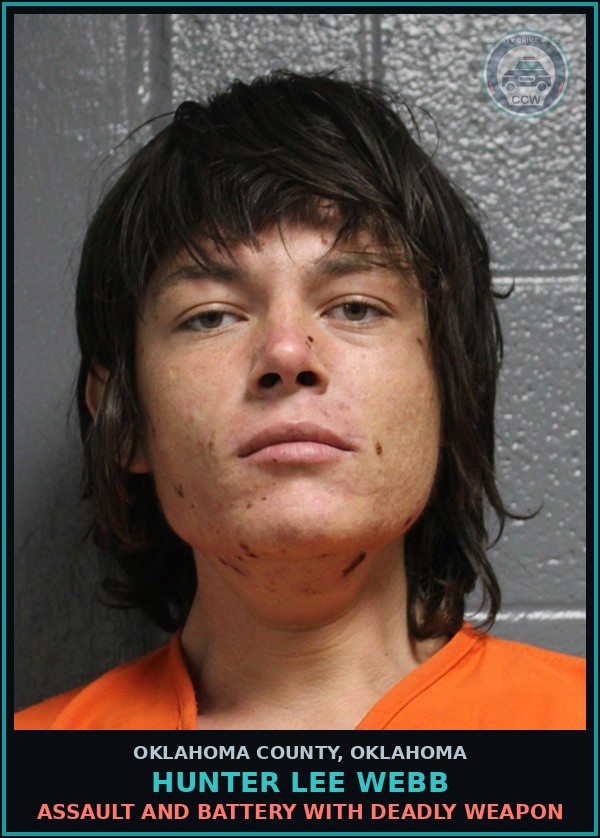 Booking mugshot of Hunter Lee Webb in Oklahoma County