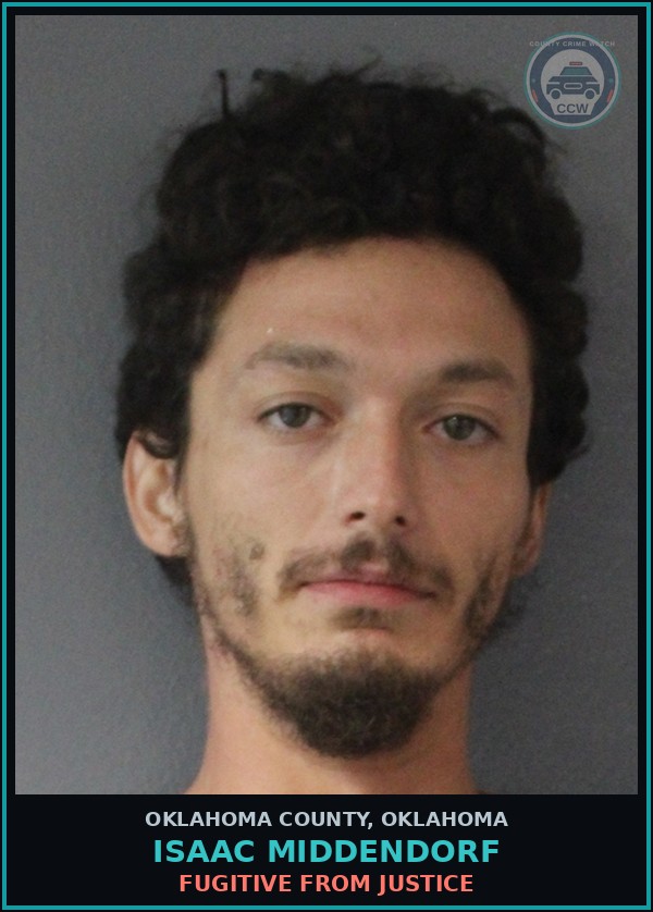 Booking mugshot of Isaac Middendorf in Oklahoma County