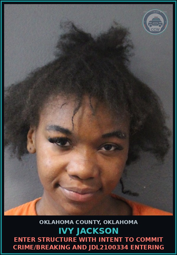 Booking mugshot of Ivy Jackson in Oklahoma County