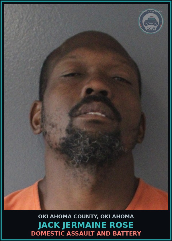 Booking mugshot of Jack Jermaine Rose in Oklahoma County