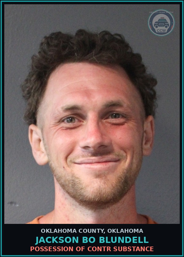 Booking mugshot of Jackson Bo Blundell in Oklahoma County