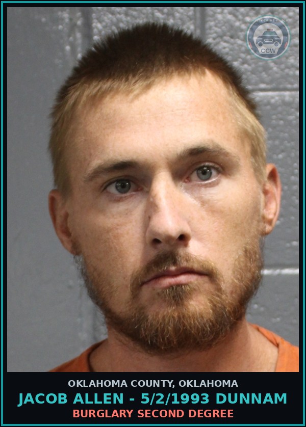 Booking mugshot of Jacob Allen - 5/2/1993 Dunnam in Oklahoma County