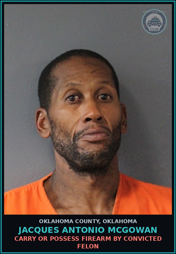 Booking mugshot of Jacques Antonio Mcgowan in Oklahoma County