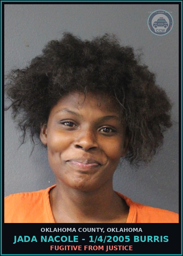 Booking mugshot of Jada Nacole - 1/4/2005 Burris in Oklahoma County