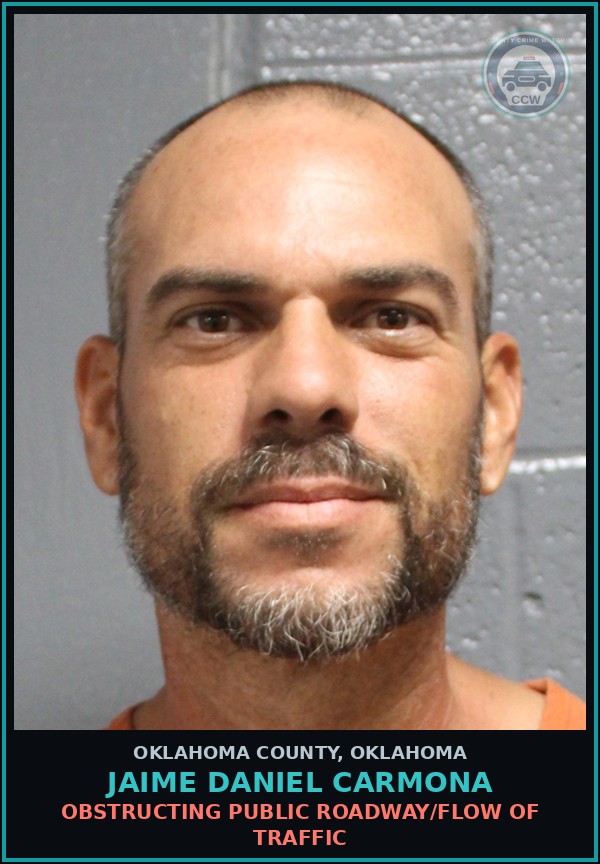 Booking mugshot of Jaime Daniel Carmona in Oklahoma County