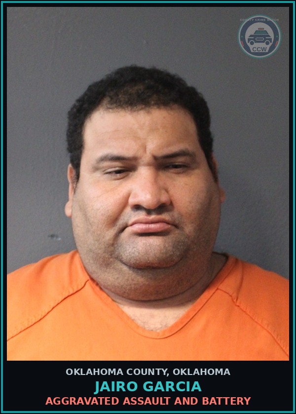 Booking mugshot of Jairo Garcia in Oklahoma County
