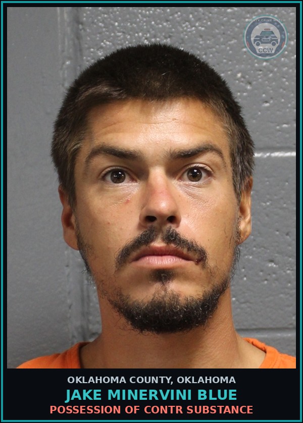 Booking mugshot of Jake Minervini Blue in Oklahoma County