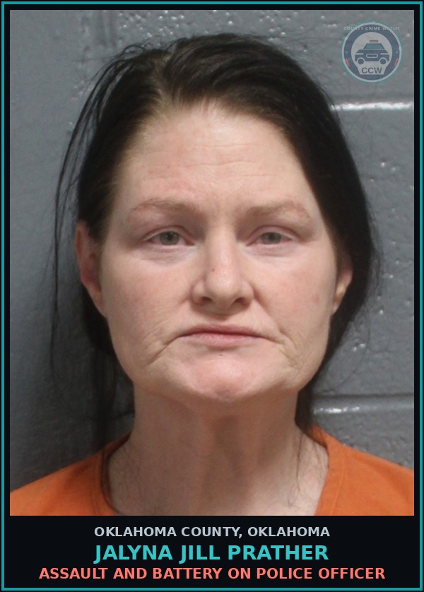Booking mugshot of Jalyna Jill Prather in Oklahoma County