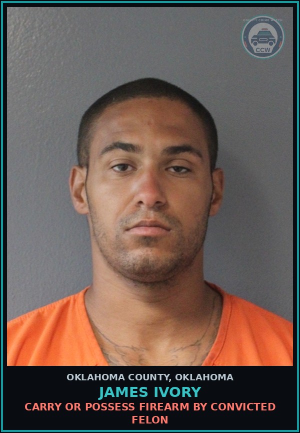 Booking mugshot of James Ivory in Oklahoma County