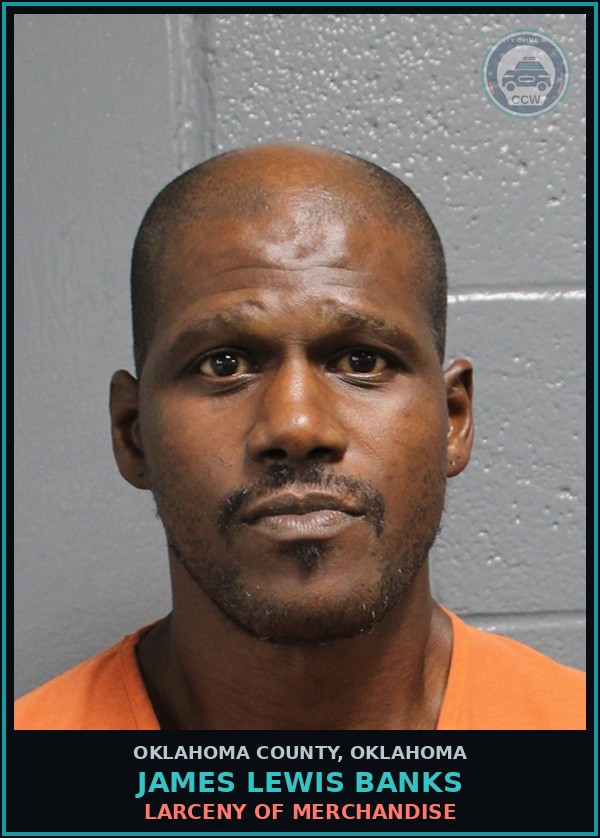 Booking mugshot of James Lewis Banks in Oklahoma County