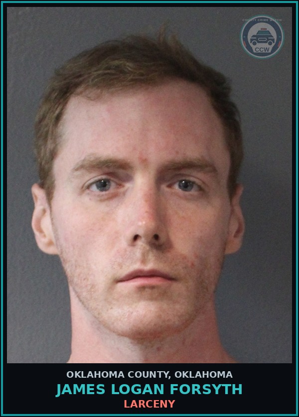 Booking mugshot of James Logan Forsyth in Oklahoma County