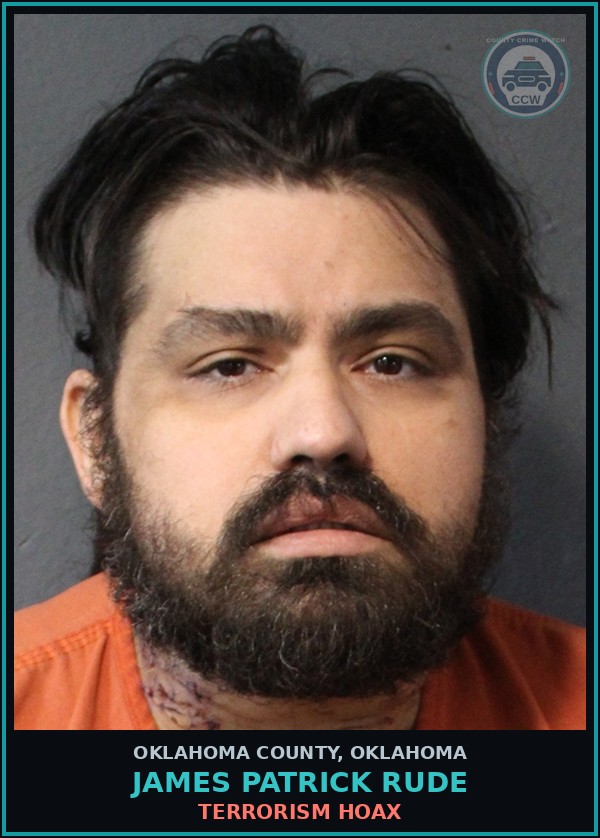 Booking mugshot of James Patrick Rude in Oklahoma County