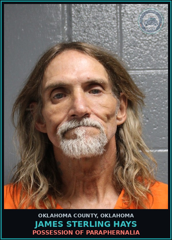 Booking mugshot of James Sterling Hays in Oklahoma County
