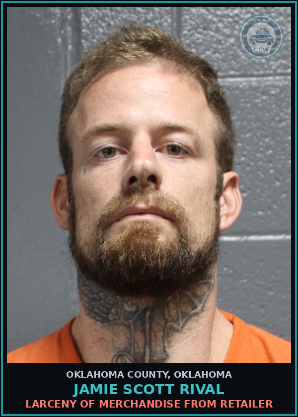 Booking mugshot of Jamie Scott Rival in Oklahoma County
