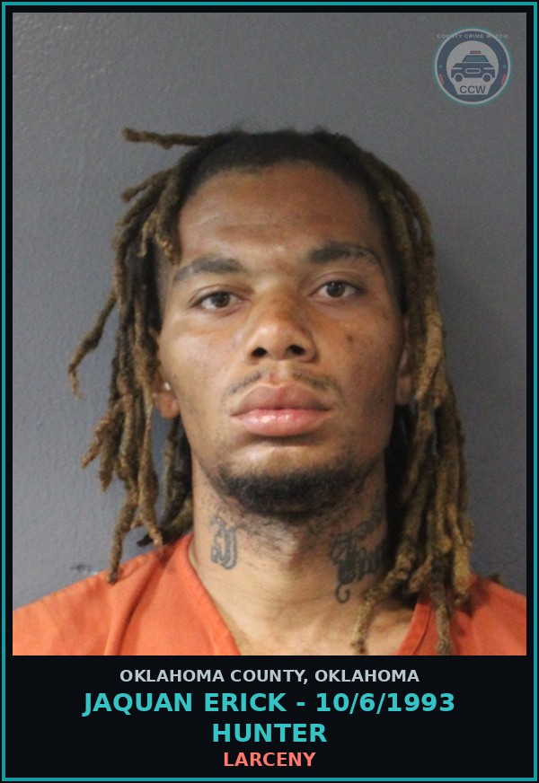 Booking mugshot of Jaquan Erick - 10/6/1993 Hunter in Oklahoma County