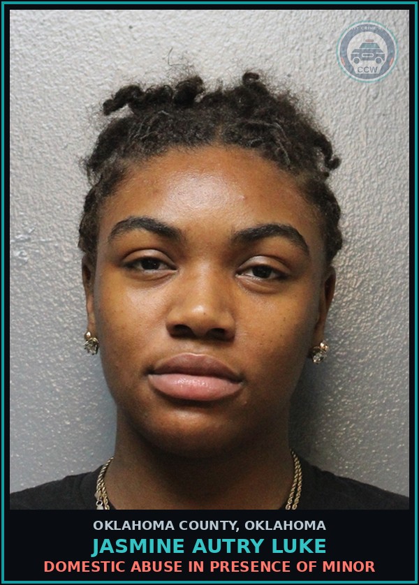 Booking mugshot of Jasmine Autry Luke in Oklahoma County