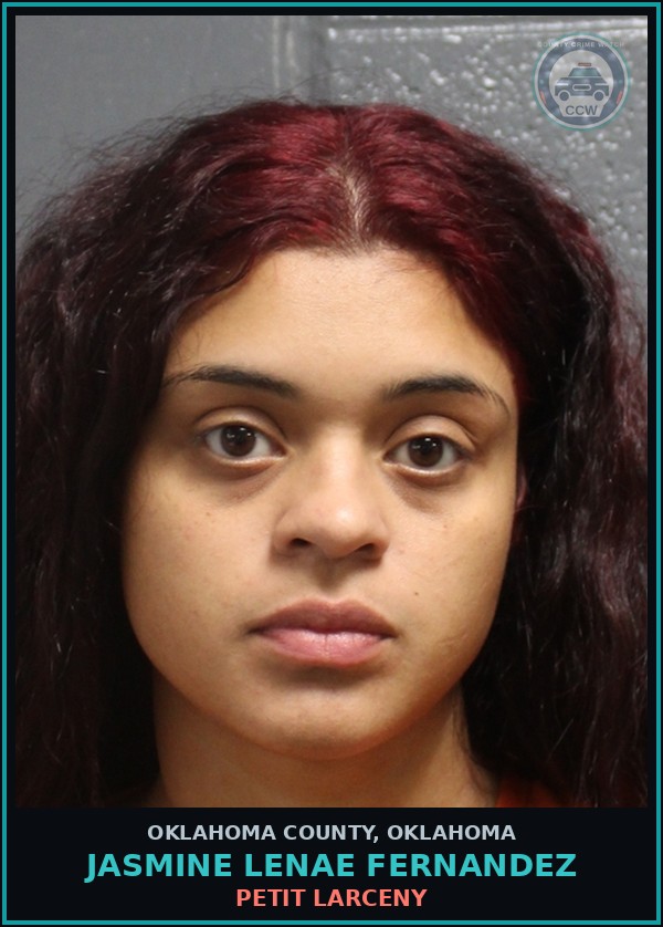 Booking mugshot of Jasmine Lenae Fernandez in Oklahoma County