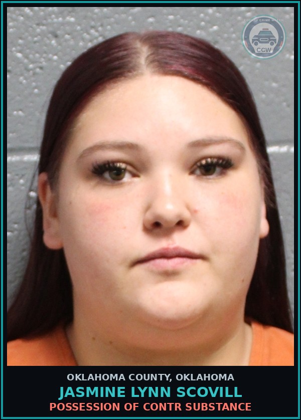 Booking mugshot of Jasmine Lynn Scovill in Oklahoma County