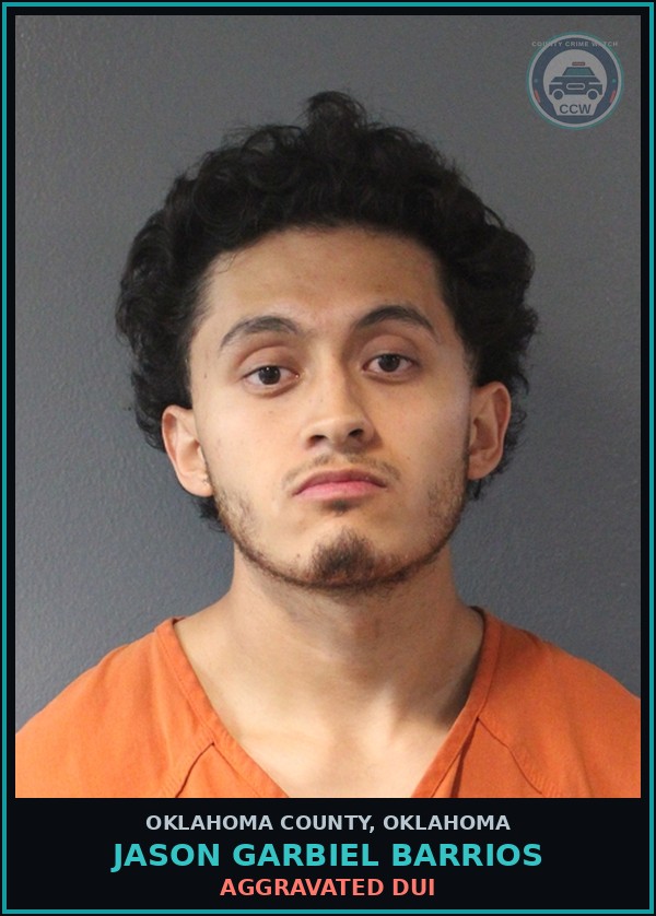 Booking mugshot of Jason Garbiel Barrios in Oklahoma County