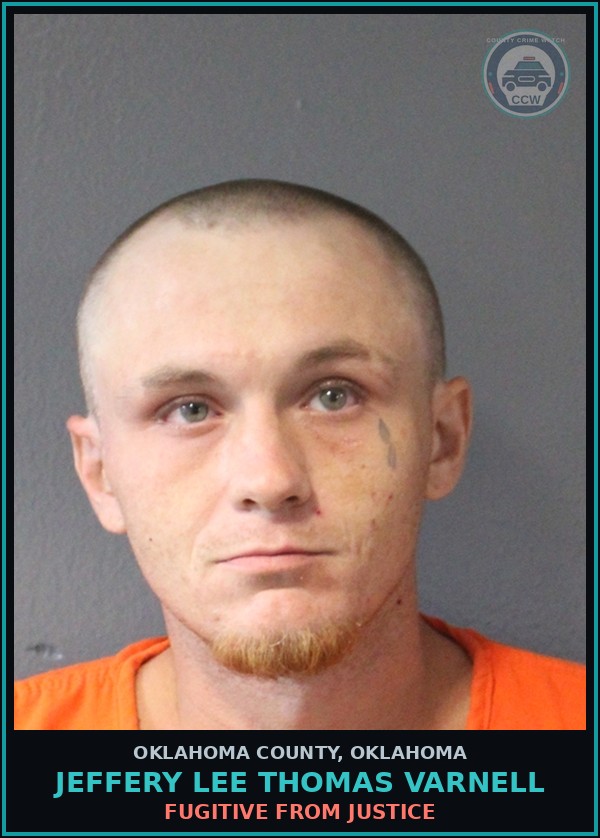Booking mugshot of Jeffery Lee Thomas Varnell in Oklahoma County