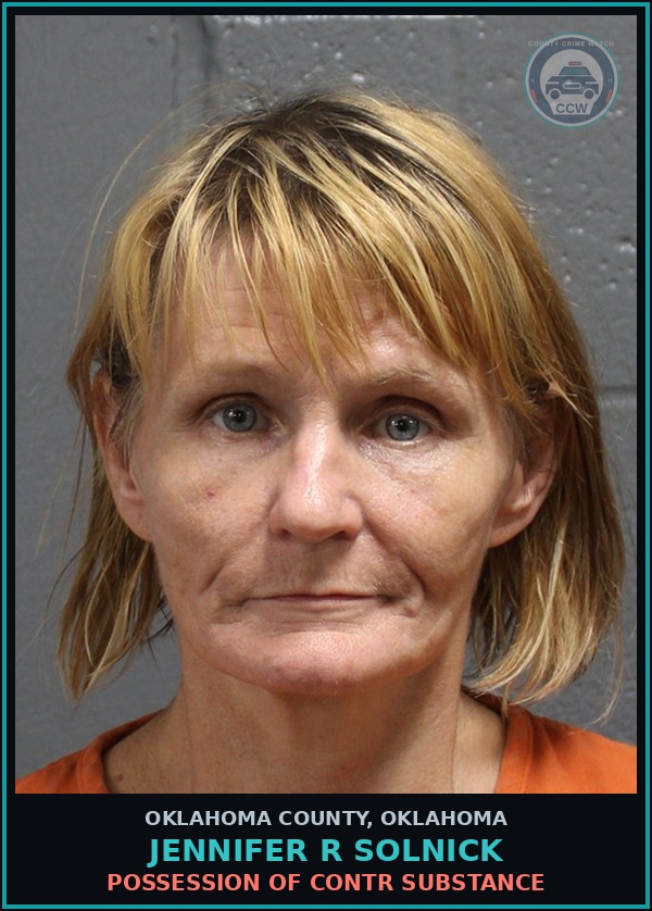 Booking mugshot of Jennifer R Solnick in Oklahoma County