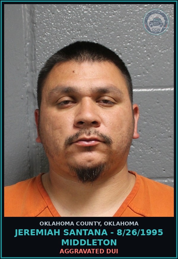 Booking mugshot of Jeremiah Santana - 8/26/1995 Middleton in Oklahoma County