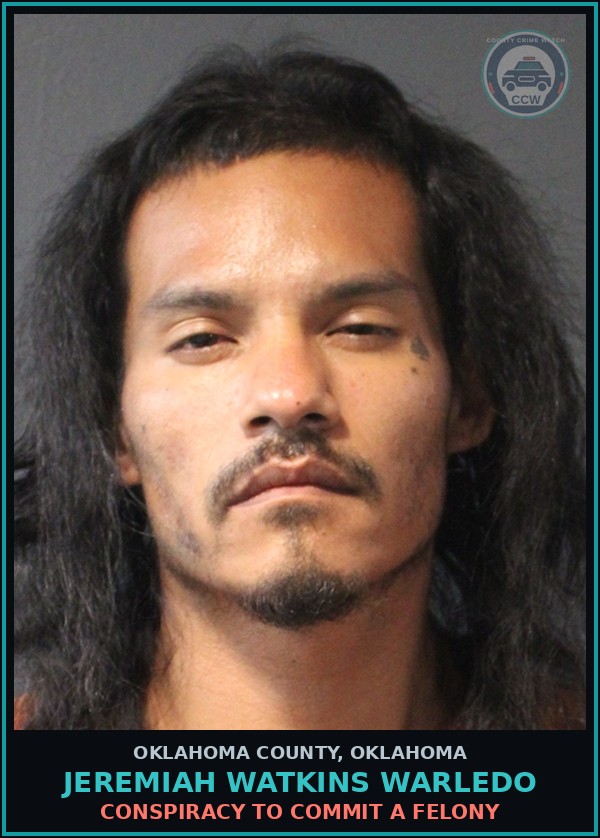 Booking mugshot of Jeremiah Watkins Warledo in Oklahoma County