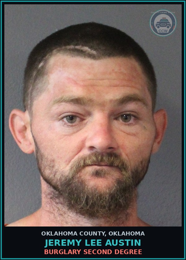 Booking mugshot of Jeremy Lee Austin in Oklahoma County