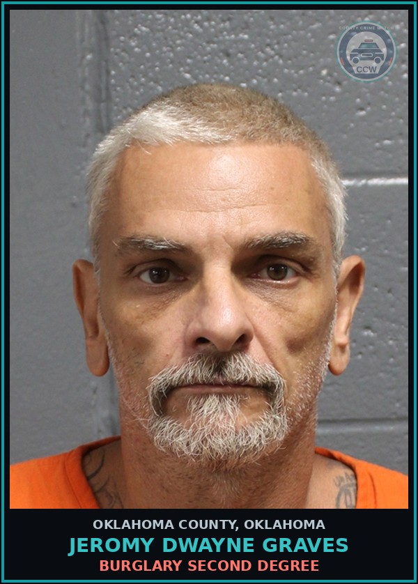 Booking mugshot of Jeromy Dwayne Graves in Oklahoma County