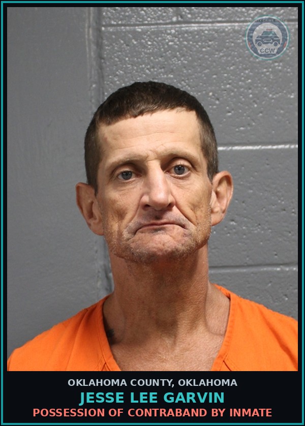 Booking mugshot of Jesse Lee Garvin in Oklahoma County