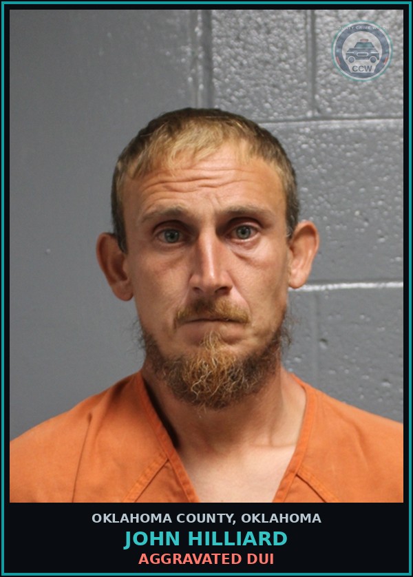 Booking mugshot of John Hilliard in Oklahoma County