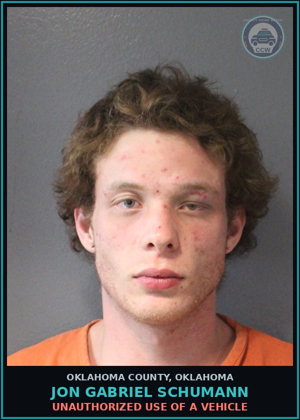 Booking mugshot of Jon Gabriel Schumann in Oklahoma County