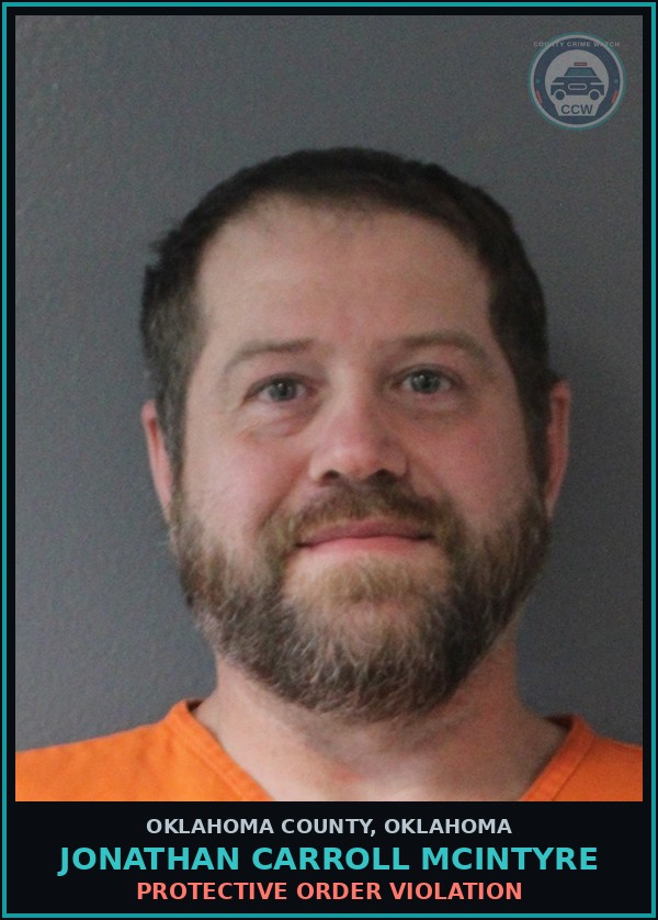 Booking mugshot of Jonathan Carroll Mcintyre in Oklahoma County