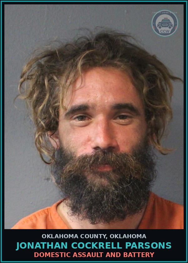 Booking mugshot of Jonathan Cockrell Parsons in Oklahoma County