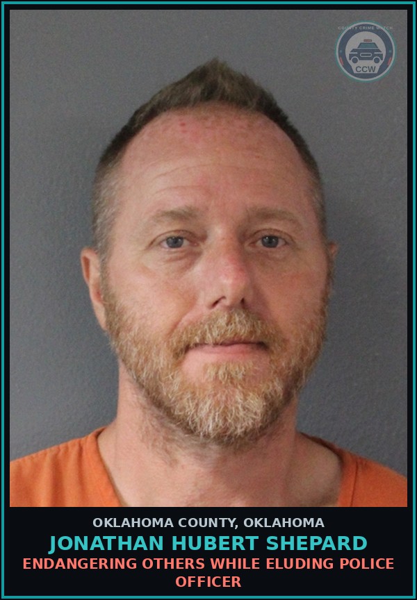 Booking mugshot of Jonathan Hubert Shepard in Oklahoma County