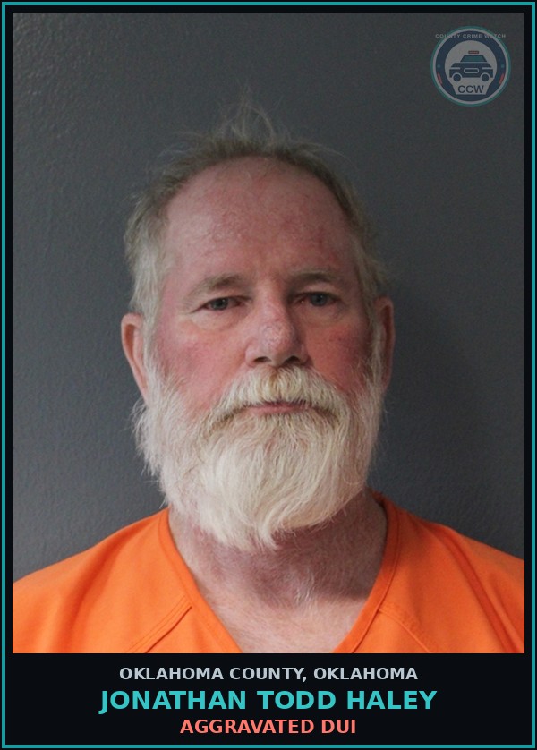 Booking mugshot of Jonathan Todd Haley in Oklahoma County