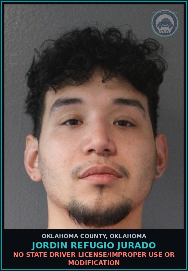 Booking mugshot of Jordin Refugio Jurado in Oklahoma County