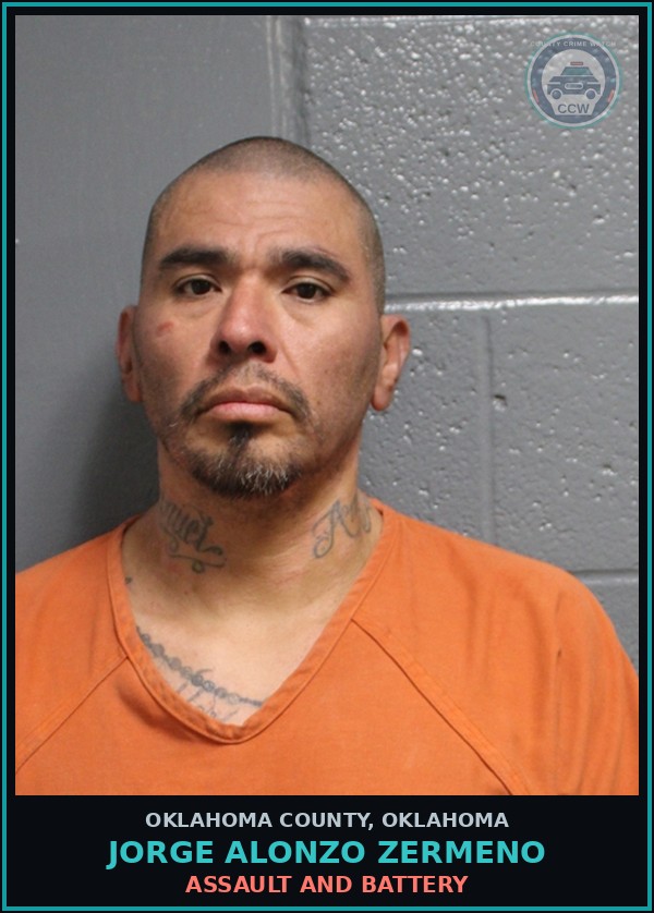 Booking mugshot of Jorge Alonzo Zermeno in Oklahoma County