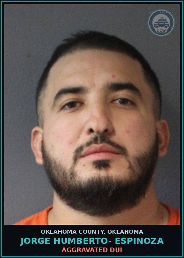 Booking mugshot of Jorge Humberto- Espinoza in Oklahoma County