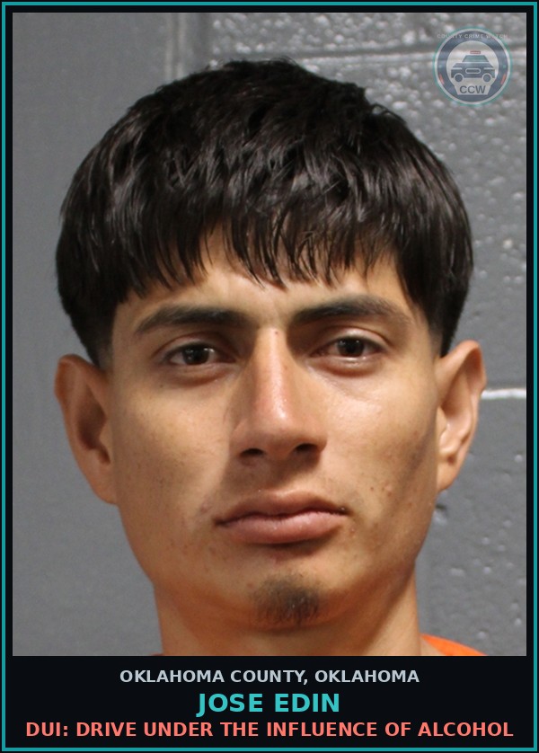 Booking mugshot of Jose Edin in Oklahoma County