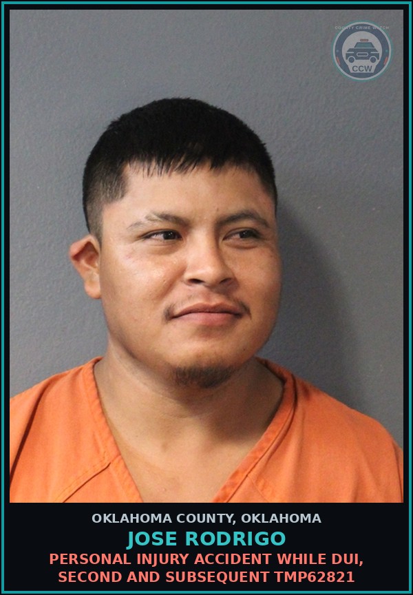 Booking mugshot of Jose Rodrigo in Oklahoma County
