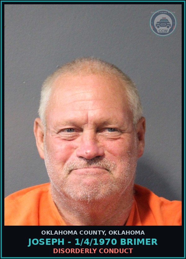 Booking mugshot of Joseph - 1/4/1970 Brimer in Oklahoma County