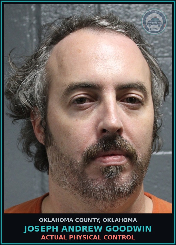 Booking mugshot of Joseph Andrew Goodwin in Oklahoma County