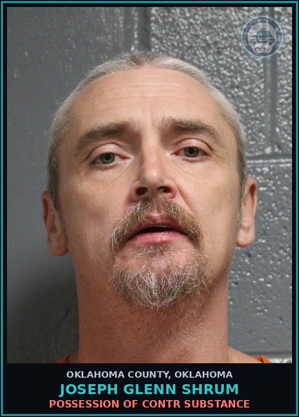 Booking mugshot of Joseph Glenn Shrum in Oklahoma County